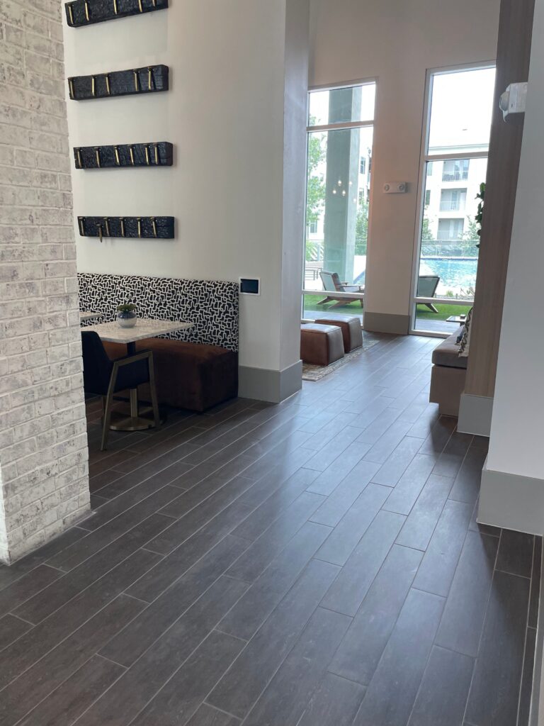 Lobby that has been deep cleaned and disinfected